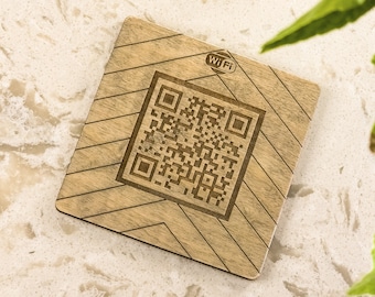 Wifi QR Coasters | Personalized | Social Media | Rental Properties | AirBnB | Rental | Hotel | Shop
