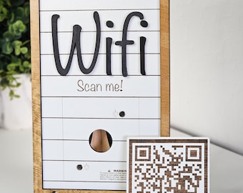 Changeable Magnetic Wifi QR Code Sign, Vacation Rental, Restaurant, Shop