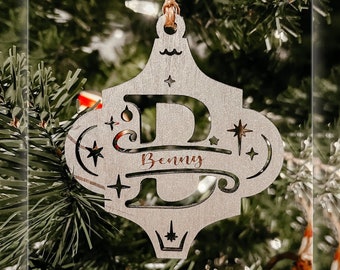 Personalized Initial and Name Christmas Ornaments | Name Stocking Gift Tags | Monogram Christmas Tree Decor