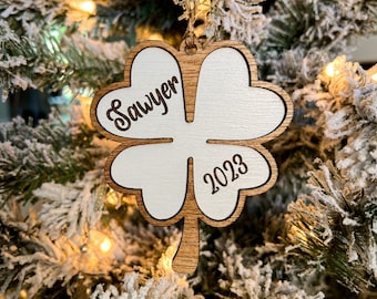 Personalizable Clover Ornament | Christmas Tag | Birthday Party Favors | St. Patrick's Day | Lucky | Little League | Team Gift | Coach Tag