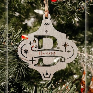 Personalized Initial and Name Christmas Ornaments | Name Stocking Gift Tags | Monogram Christmas Tree Decor