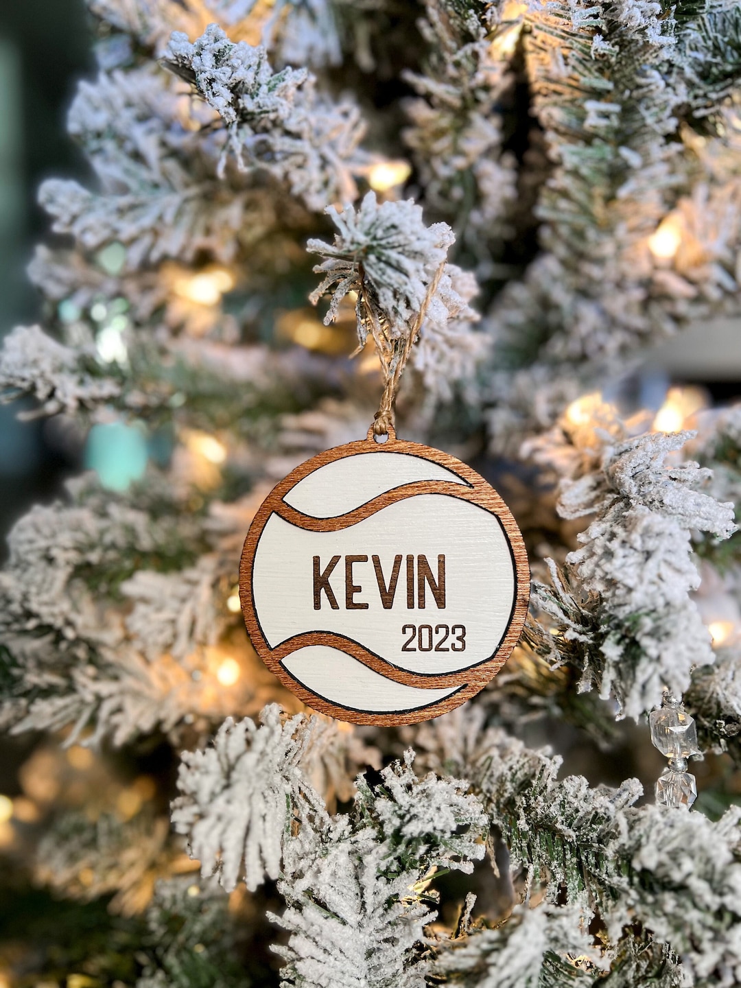 Personalized Tennis Ball Ornament Team Sport Christmas Tag US Open