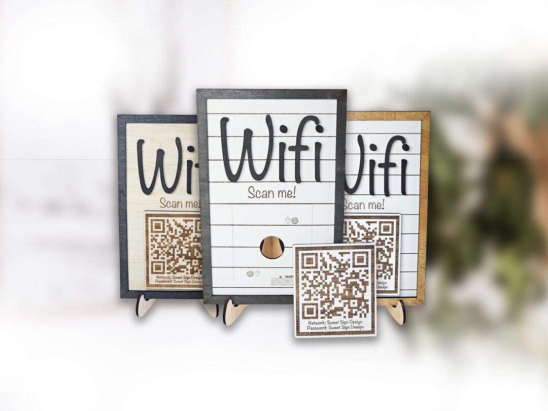 Wifi QR Code Sign Gen 2 Changeable Wifi Etsy