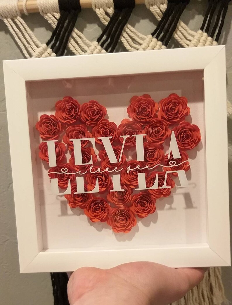 Personalized Flower Box Frame. Hand crafted flowers. Paper Etsy