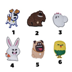 Secret Life of Pets Inspired Charms for Crocs Max, Duke, Gidget, Snowball, Mel