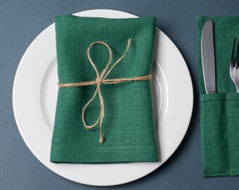 Guardanapos de linho orgânico 40x40 cm: Guardanapos de tecido reutilizáveis para jantar, decoração de mesa sustentável, presente para o Dia das Mães
