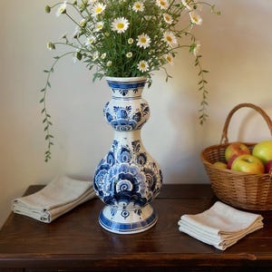 Vintage Vase Delft Blue – Dutch Pottery Ceramic Gourd, Cobalt Decor, Holland Vintage, Unique Home Decor Gift for Her Christmas