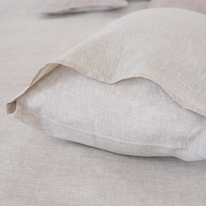 Organic linen pillowcases with envelope closure. Natural eco pillowcase. Linen pillow shams. Custom size. Various colors. zdjęcie 7