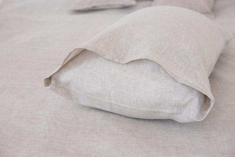 Organic linen pillowcases with envelope closure. Natural eco pillowcase. Linen pillow shams. Custom size. Various colors. zdjęcie 7