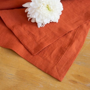 Terracotta organic linen napkins