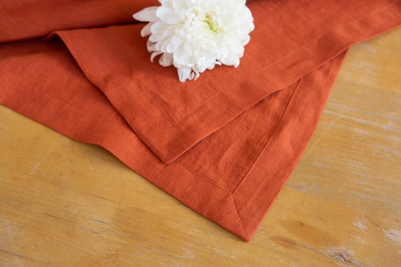 Terracotta organic linen napkins