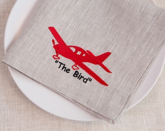 Personalized Linen Napkins: Set of 12. Embroidered Wedding Table Decor
