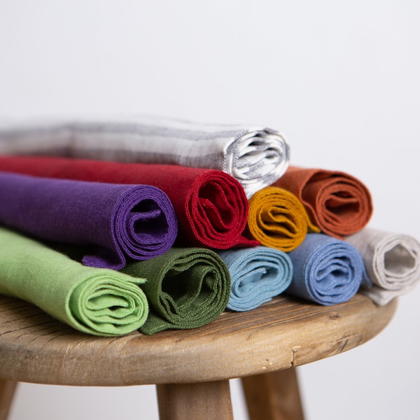 Linen placemats. Natural double layer placemat set 2 4 6 8 10. Various colors. Soft organic linens. Washable table decor