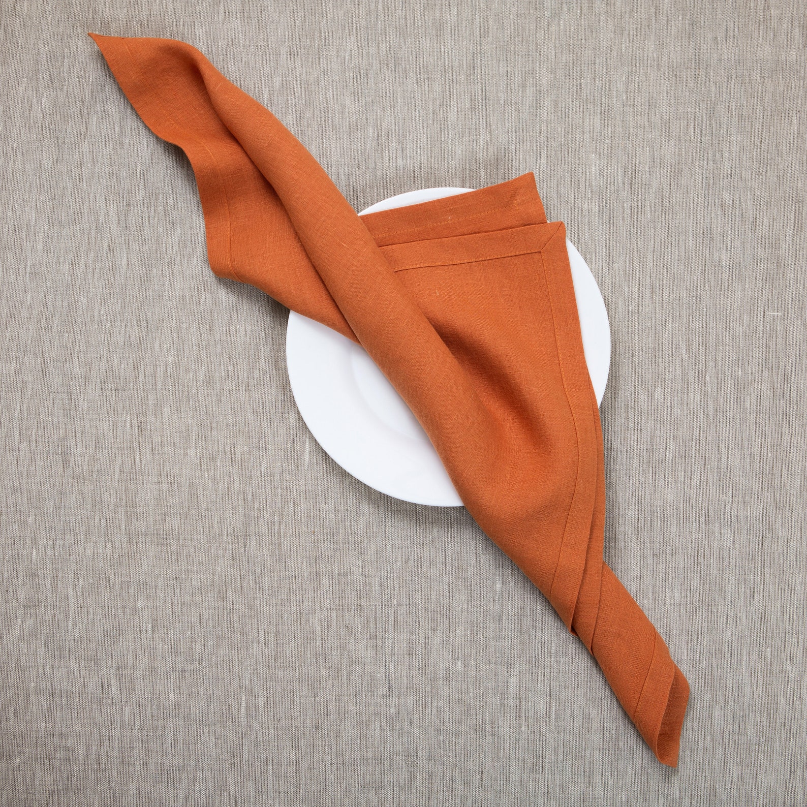 Terracotta organic linen napkins set of 1/12. Reusable Etsy