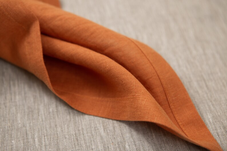 Terracotta Organic Linen Napkin. Reusable Washable Napkins Etsy