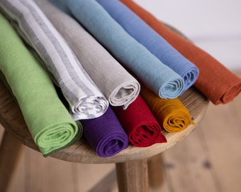 Jogo americano de linho orgânico: decoração de mesa em tecido macio de camada dupla - presente de Natal