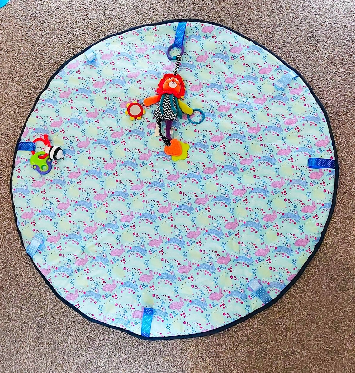 LARGE BABY PLAYMAT Padded playmat Round Nursery Playmat Etsy