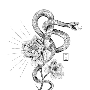 Snake and Floral