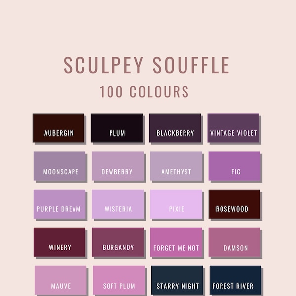 PolymerClay Color Recipe- Polymer Clay colour guide, Sculpey soufflé Clay Color mixing