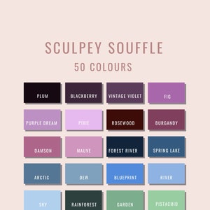 PolymerClay Color Recipe- Polymer Clay colour guide, Sculpey soufflé Clay Color mixing