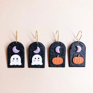Ghost earrings dangle,Halloween earrings,pumpkin,witches,ghost,spiders,pumpkin spice latte, pumpkin Clay earrings,polymer Clay earrings