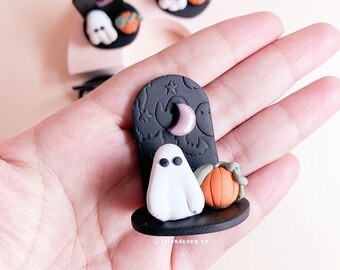 Mini Ghost desk pal,Halloween pal,pumpkin,witches,ghost,spiders,pumpkin spice latte, pumpkin Clay earrings,polymer clay ornaments