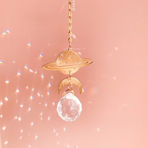 Crystal Suncatcher with Opal Accent: Rainbow Prism Window Hanging