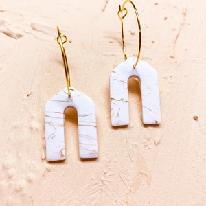 Handmade Polymer Clay Hoop Earrings: Bridal Bridesmaids Jewelry