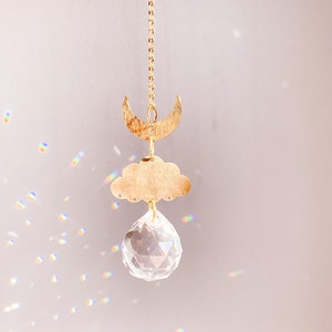 Atrapasol de cristal - Atrapasol de ópalo para ventana - Atrapasol de prismas de cristal - Atrapasol arcoíris - Atrapasol de galaxia de nubes
