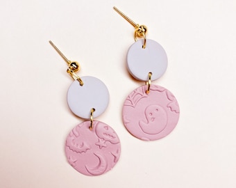 Ghost Dangle Earrings: Handmade Polymer Clay Halloween Jewelry