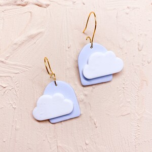 Cloud Polymer Clay Earrings: Handmade Summer Jewelry