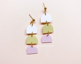 Handmade Polymer Clay Dangle Earrings: Funky Pastel Jewelry