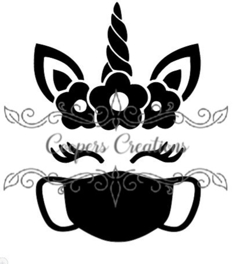 Download Cute Unicorn wearing a face mask SVG/PNG/JPG instant download | Etsy