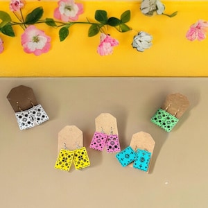 Papel Picado Handmade Mexican Earrings, Aretes Mexicanos Artesanales