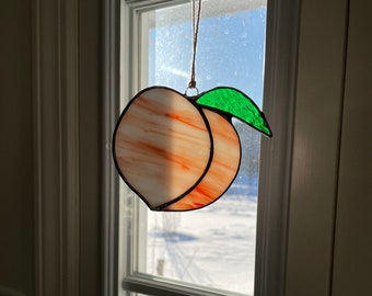 Peach stained glass icon