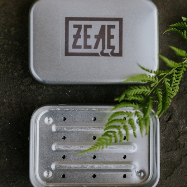 Travel soap tin | Sustainable aluminum soap holder | Eco-friendly soap tin | Aluminum soap dish | Soap container | Soap dish with drip tray