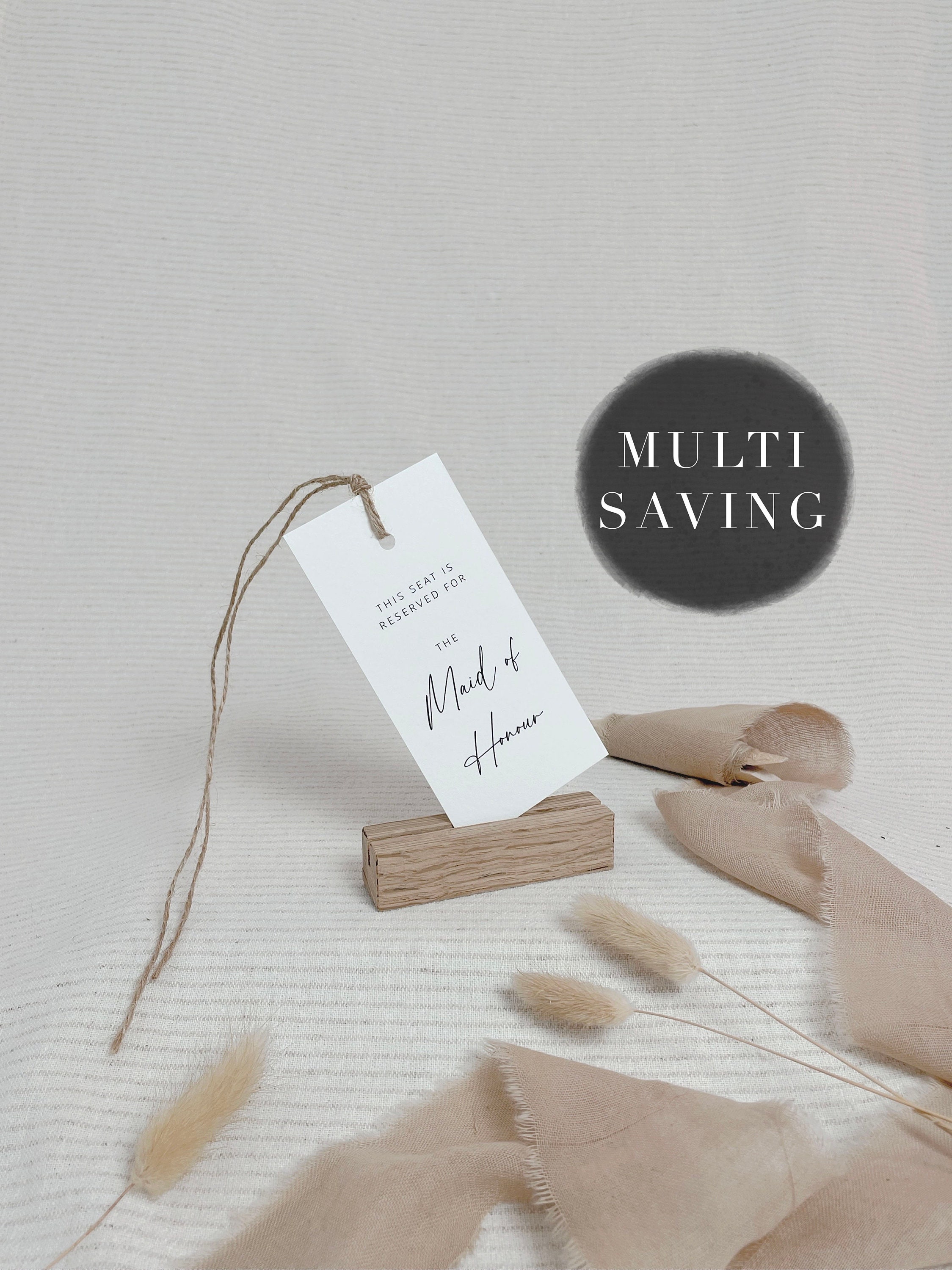 Multi Saving - Wedding Seat Reservation Tags - Custom Tags - Wedding Stationery