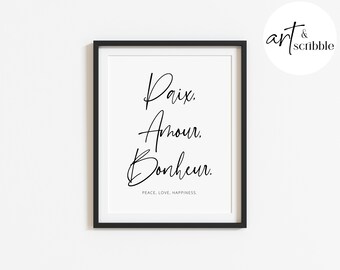 Buy Paix Amour Bonheur Online In India Etsy India