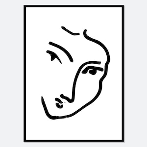 Henri Matisse Woman Face Line Art Vintage Poster Art Print | Matisse Print, Matisse Poster, Matisse Lithograph, Museum Exhibition #S91