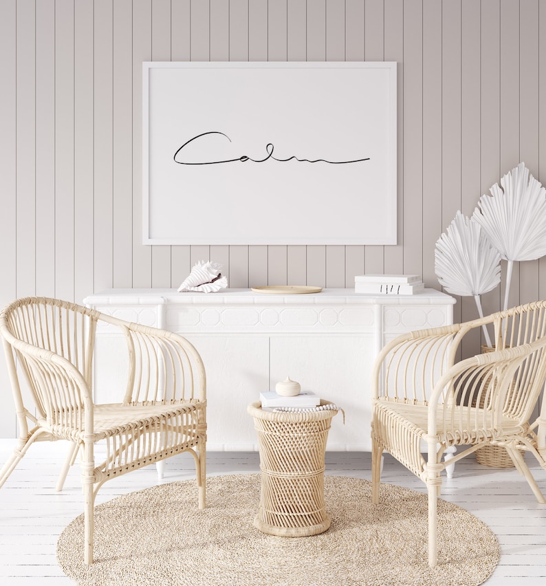 Calm Words Typography Art Print | Minimalist Art Print, Quote Print ...