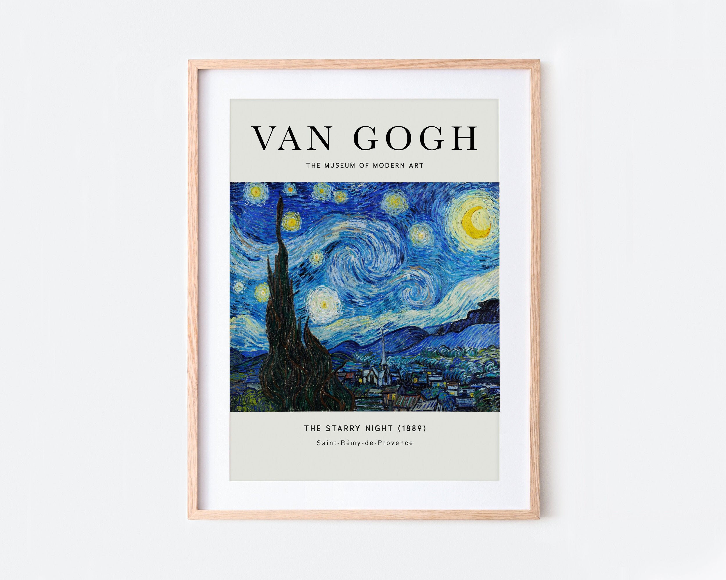 Van Gogh the Starry Night 1889 Vintage Poster Art Print | Colorful ...
