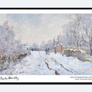Monet Snow at Argenteuil Landscape Vintage Exhibition Poster Art Print | Claude Monet Print, Monet Poster, Monet Painting, Famous Art #N66A