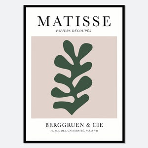 Henri Matisse Cut-Outs Vintage Poster Art Print | Matisse Print, Matisse Poster, Berggruen and Cie, Papiers Decoupes, Botanical Art #M26