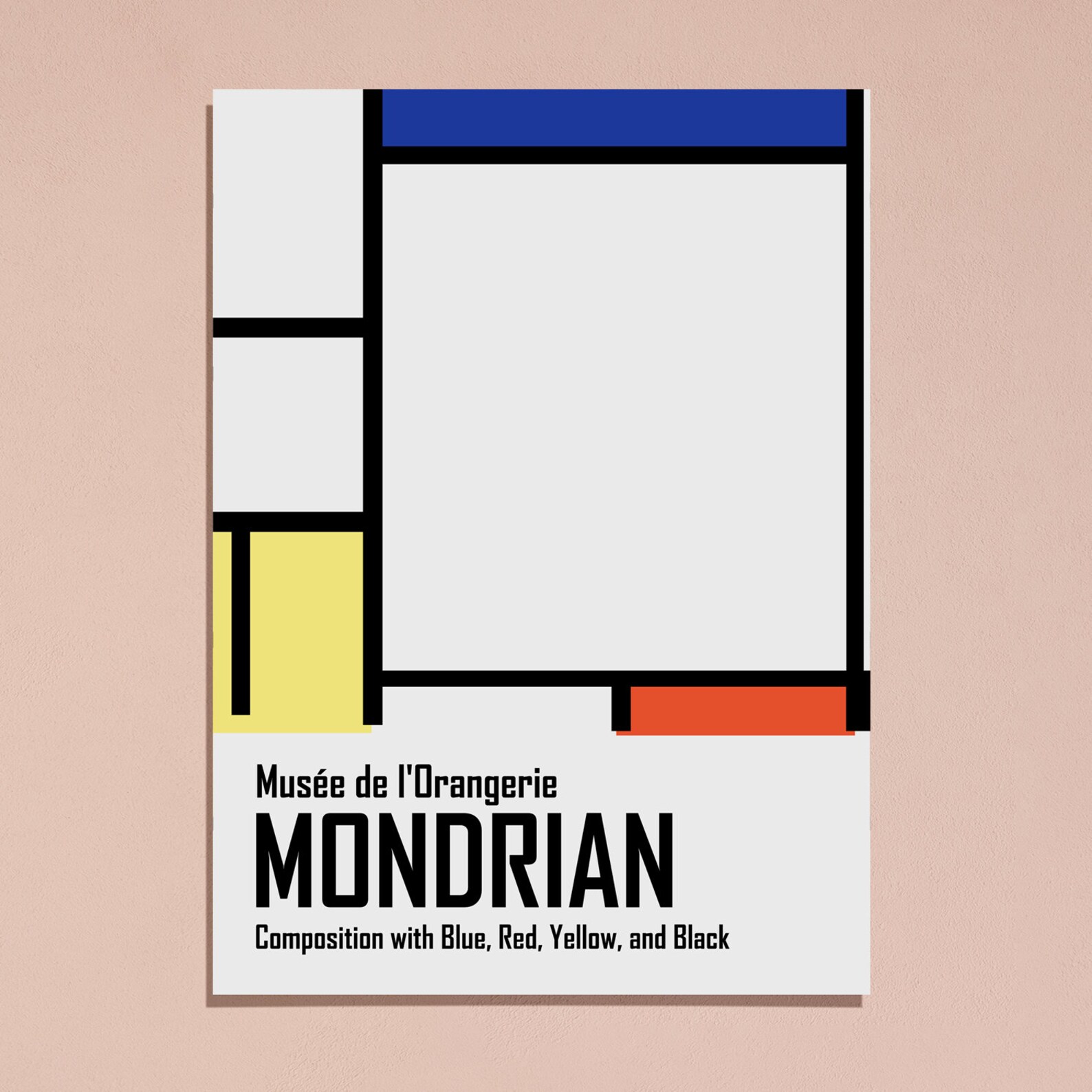 Piet Mondrian Remastered Composition Blue Red Yellow Black Abstract ...