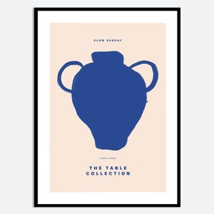 Blue Vase Art Print | Modern Pottery Illustration