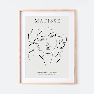 Henri Matisse Woman Face Vintage Poster Line Art Print Matisse Print henri-matisse-woman-face-vintage-poster-line-art-print-matisse-print