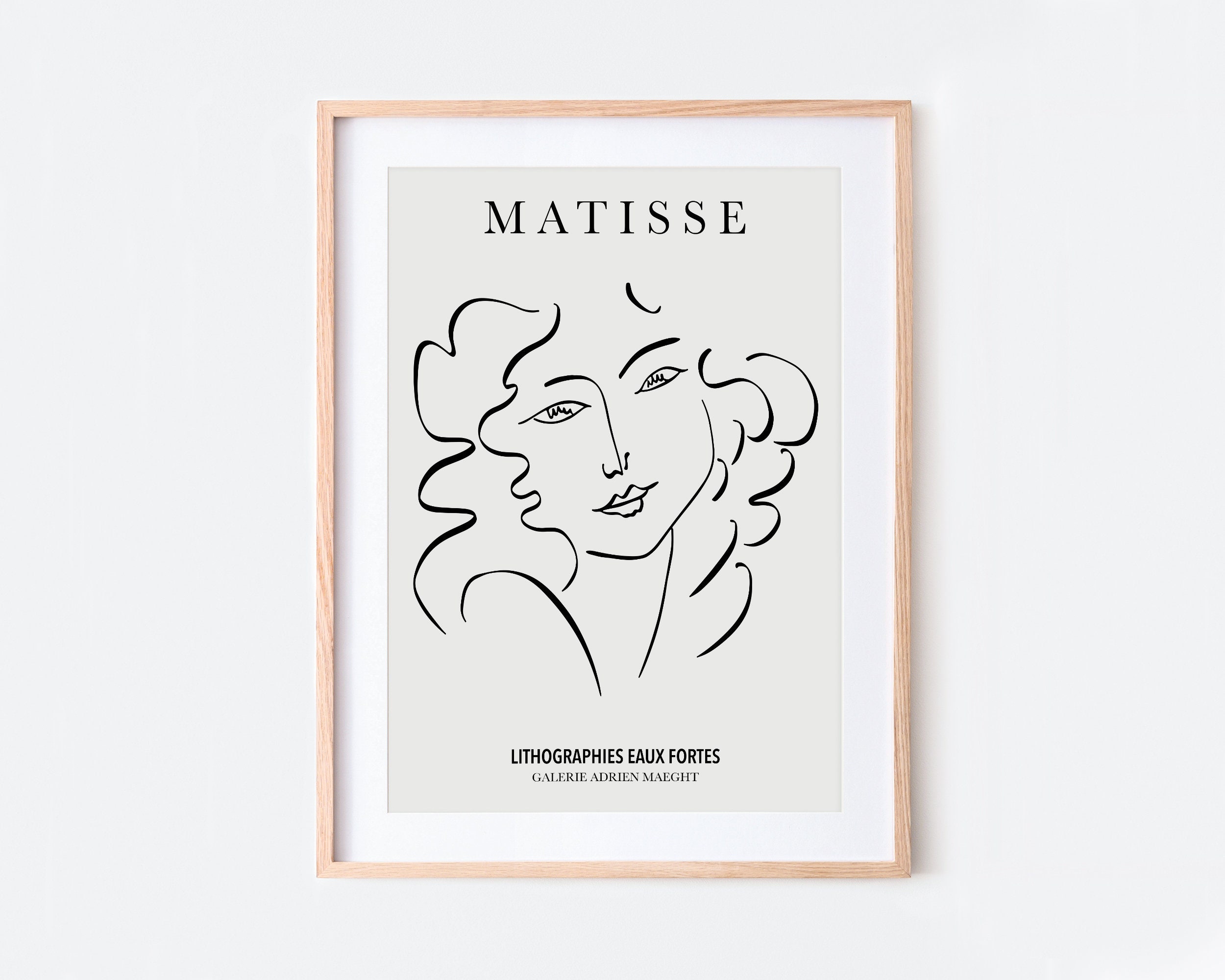 Henri Matisse Woman Face Vintage Poster Line Art Print