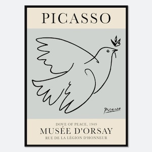 Pablo Picasso Dove of Peace 1949 Line Art Print | Museum Exhibition Vintage Poster, Single Line Minimalist Print, Signed Lithograph #PP04