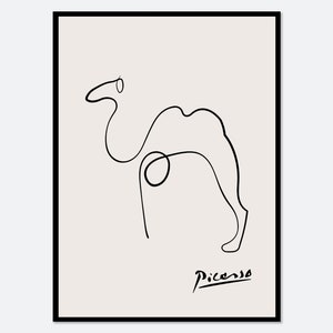Pablo Picasso Camel Sketch Line Dibujo Arte Impresión / Esquisse le Chameau, Exposición del Museo Cartel Vintage, Arte Serigrafía Animal #PP38