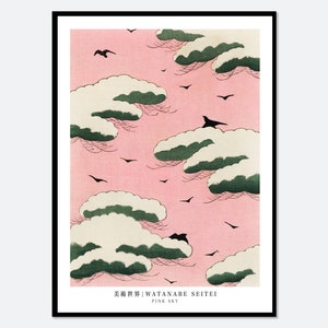Watanabe Seitei Pink Sky de Bijutsu Sekai, impression d'art japonaise vintage de gravure sur bois | Art japonais, Poster japonais, Art japonais, #JP07